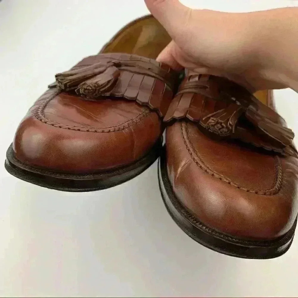 Magnanni mens loafers size 12 cognac brown leather - Picture 9 of 13